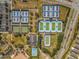 Aerial view of community tennis and pickleball courts at 9793 Sw 63Rd Loop, Ocala, FL 34481