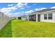 Spacious backyard with grassy area and privacy fence at 1789 Usrey Ct, The Villages, FL 34762