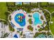 Aerial view of resort-style pool with water features at 7694 Graben St, Kissimmee, FL 34747