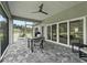 Screened patio with seating area and a view of the backyard at 1620 Nw 73Rd Ter, Ocala, FL 34482