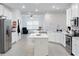 Modern kitchen with island, white cabinets and stainless steel appliances at 7531 Sw 77Th Ave, Ocala, FL 34481
