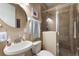 Clean bathroom with single sink, shower, and mirror at 9680 Ne 25Th Ct, Anthony, FL 32617