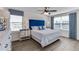 Bright bedroom with a blue headboard and window at 6595 Sw 81St Loop, Ocala, FL 34476