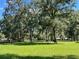 Green pasture with mature oak trees and a wooden fence at 9526 Sw 72Nd Ct, Ocala, FL 34476
