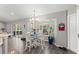 Kitchen dining area with a round table and white chairs, overlooking the pool at 5615 Nw 202Nd Pl, Mc Intosh, FL 32664