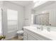 Clean bathroom with a shower/tub combo and white vanity at 4980 Sw 195Th Ave, Dunnellon, FL 34431
