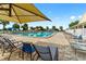 Large community pool with lounge chairs and umbrellas at 9357 Sw 82Nd Ter # B, Ocala, FL 34481