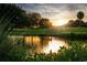 Scenic sunset view over a serene pond and lush landscape at 17800 Se 237Th Ct, Umatilla, FL 32784