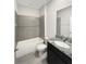 Bathroom with tub, shower, granite vanity, and tile flooring at 5584 Sw 43Rd Ct, Ocala, FL 34474