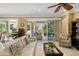 Living room with access to a relaxing screened-in patio at 11703 Se 91St Cir, Summerfield, FL 34491