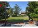 Landscaped backyard with lush lawn and mature trees at 11703 Se 91St Cir, Summerfield, FL 34491