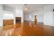 Living room with wet bar, fireplace and hardwood floors at 6042 Topsail Rd, Lady Lake, FL 32159