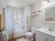 Clean bathroom with shower/tub combo, toilet and vanity at 712 Sw 10Th Ave, Ocala, FL 34471