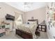 Cozy bedroom with a queen-size bed and decorative wall at 4736 Se 34Th St, Ocala, FL 34480