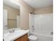 Small bathroom with single sink and shower/tub at 3107 Ne 24 Pl, Ocala, FL 34470