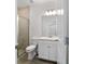 Clean bathroom with a shower, toilet, and vanity at 7930 Sw 74Th Loop, Ocala, FL 34481