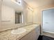 Clean bathroom with double vanity and granite countertop at 17 Locust Lane Ter, Ocala, FL 34472