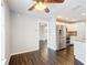 Modern kitchen with stainless steel appliances and hardwood floors at 17 Locust Lane Ter, Ocala, FL 34472