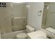 Clean bathroom featuring a shower/tub combo and a vanity with a sink at 3706 Ne 16Th Pl, Ocala, FL 34470