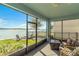 Relaxing screened porch overlooking lake view at 455 Blue Cypress Dr, Groveland, FL 34736