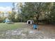 Large backyard with shed, playset and privacy fence at 20390 Sw 57Th St, Dunnellon, FL 34431