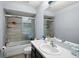 Clean bathroom with tub/shower combo and single vanity at 7403 Ne 22Nd Court Rd, Ocala, FL 34479