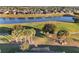 Aerial view of a lake, golf course, and palm trees at 6671 Sw 97Th Terrace Rd, Ocala, FL 34481