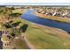 Aerial view of a golf course and lake in a residential area at 6671 Sw 97Th Terrace Rd, Ocala, FL 34481