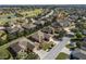 Aerial view of community showing homes, streets, golf course, and pond at 9826 Sw 63Rd Loop, Ocala, FL 34481
