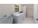 Laundry room with washer, dryer, utility sink, and shower at 3590 Sw 24Th Avenue Rd, Ocala, FL 34471