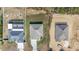 Aerial view of three homes under construction, showcasing different stages at 4313 Sw 106Th Pl, Ocala, FL 34476