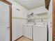 Laundry room with washer, dryer, and shelving at 6983 Se 89Th St, Ocala, FL 34472