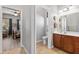 Guest bathroom with single vanity and toilet at 12157 Se 175Th Loop, Summerfield, FL 34491