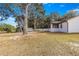 Side yard view of house exterior, landscaping, and shed at 17757 Se 28Th Ln, Silver Springs, FL 34488