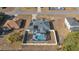 Aerial view of house with pool and fenced backyard at 12887 Sw 31St Avenue Rd, Ocala, FL 34473