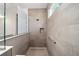 Walk-in shower with modern tile and glass enclosure at 9757 Sw 79Th Lane Rd, Ocala, FL 34481