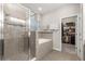 Stylish bathroom with tiled shower and separate soaking tub at 11100 Sw 54Th Cir, Ocala, FL 34476