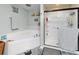 Clean bathroom with white bathtub, shower, and floral shower curtain at 8327 Sw 79Th Cir, Ocala, FL 34476