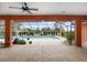 Spacious covered patio with pool access at 9901 Nw 6Th Ct, Ocala, FL 34475
