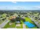 Aerial view showing community amenities including tennis courts and a golf course at 10110 Se 179Th St, Summerfield, FL 34491