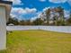 Fenced backyard with green grass and a gazebo under a blue sky at 15720 Sw 19Th Ter, Ocala, FL 34473