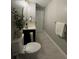 Modern bathroom featuring a navy blue vanity and white countertop at 75 Pine Crse, Ocala, FL 34472