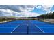 Pickleball court with a net and blue surface in a community at 9989 Se 161St Lane Rd, Summerfield, FL 34491