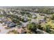 Aerial view showcasing a residential neighborhood with houses and tree-lined streets at 12081 Se 91St Ave, Summerfield, FL 34491