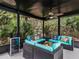 Screened-in patio features comfortable seating and overlooks the pool at 3505 Ne 97Th Street Rd, Anthony, FL 32617