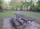 Rustic wooden picnic table near a calm waterway at 17935 Se 10Th Pl, Silver Springs, FL 34488