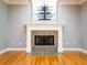 Stone fireplace with a wood mantle in a living room at 1945 Sw 40Th Pl, Ocala, FL 34471