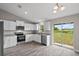 Modern kitchen with white cabinets, granite countertops, and stainless steel appliances at 330 Locust Pass, Ocala, FL 34480