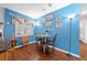 Charming kitchen nook with blue walls and a small table at 2201 Nw 135Th Ln, Citra, FL 32113