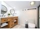 Large bathroom with double vanity and shower at 2751 Ne 46Th St, Ocala, FL 34479